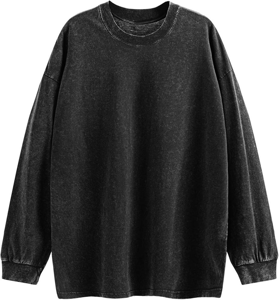 Varich SummitPeak Apparel Heavyweight Long-Sleeve Boxy Tee, Faded Black studio product photo