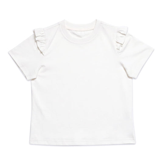 Solid Cotton Crewneck Short-Sleeve Tee, White product photo
