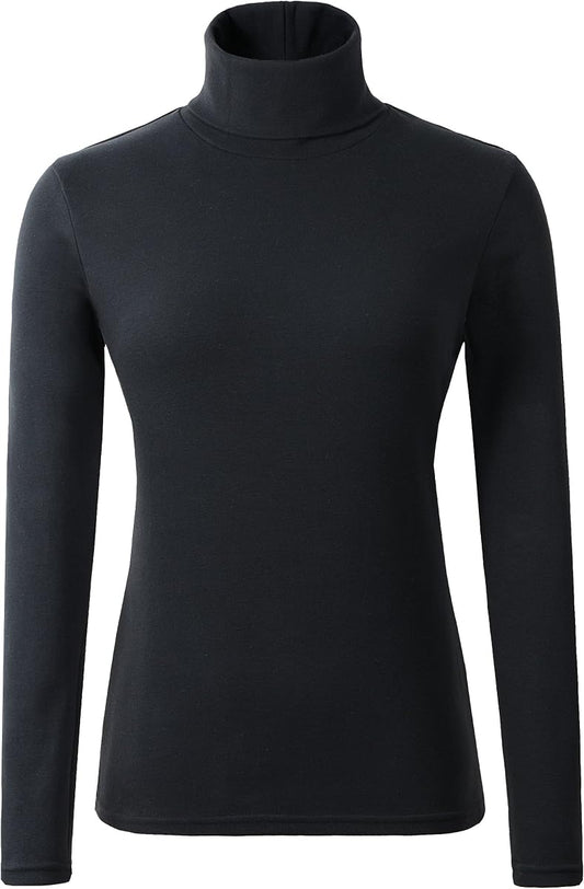 Solid Cotton Turtleneck Top product photo