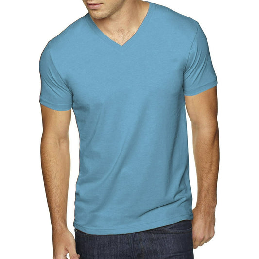 Solid Cotton V-Neck Short-Sleeve Tee, Deep Teal product photo