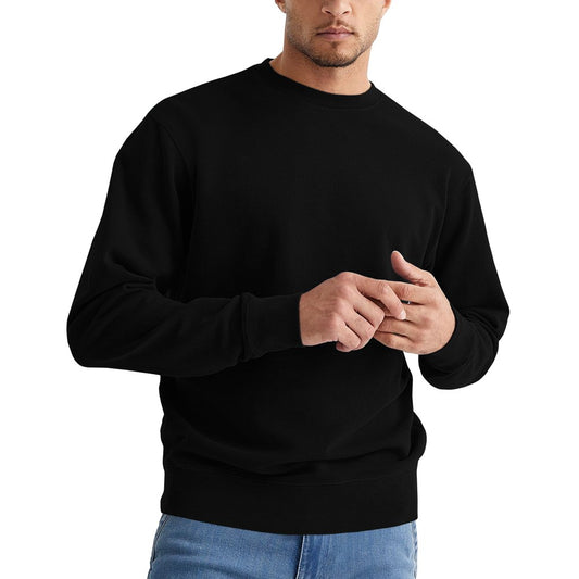 Solid Fleece Crewneck Sweatshirt, Black product photo