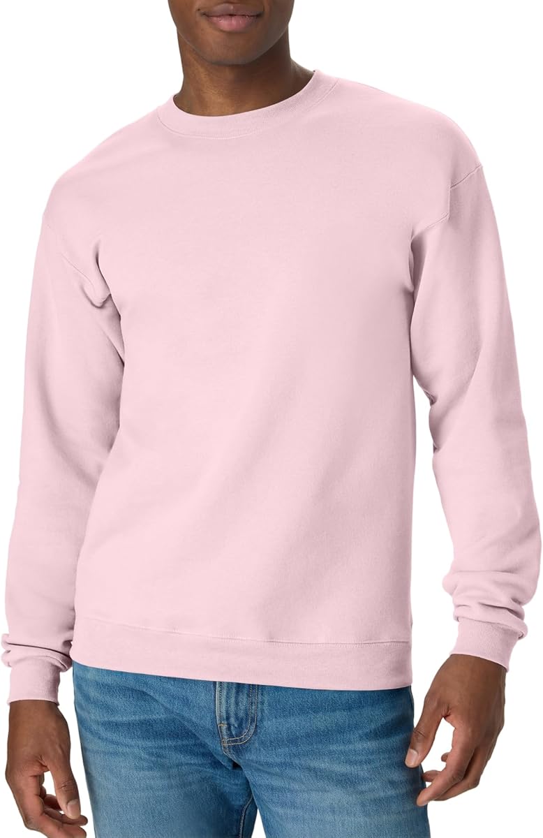 Solid Fleece Crewneck Sweatshirt, Dusty Pink product photo