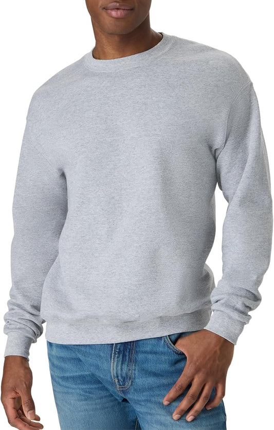 Solid Fleece Crewneck Sweatshirt, Heather Grey product photo