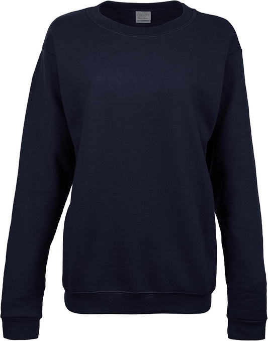 Solid Fleece Crewneck Sweatshirt, Navy product photo