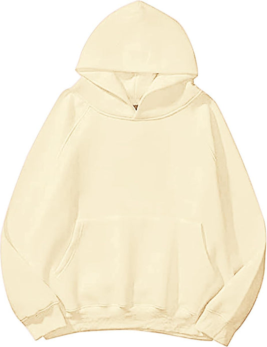Solid Fleece Pullover Hoodie, Butter Yellow product photo