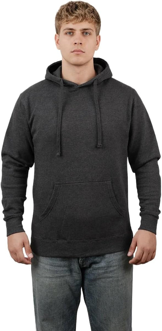 Solid Fleece Pullover Hoodie, Charcoal product photo