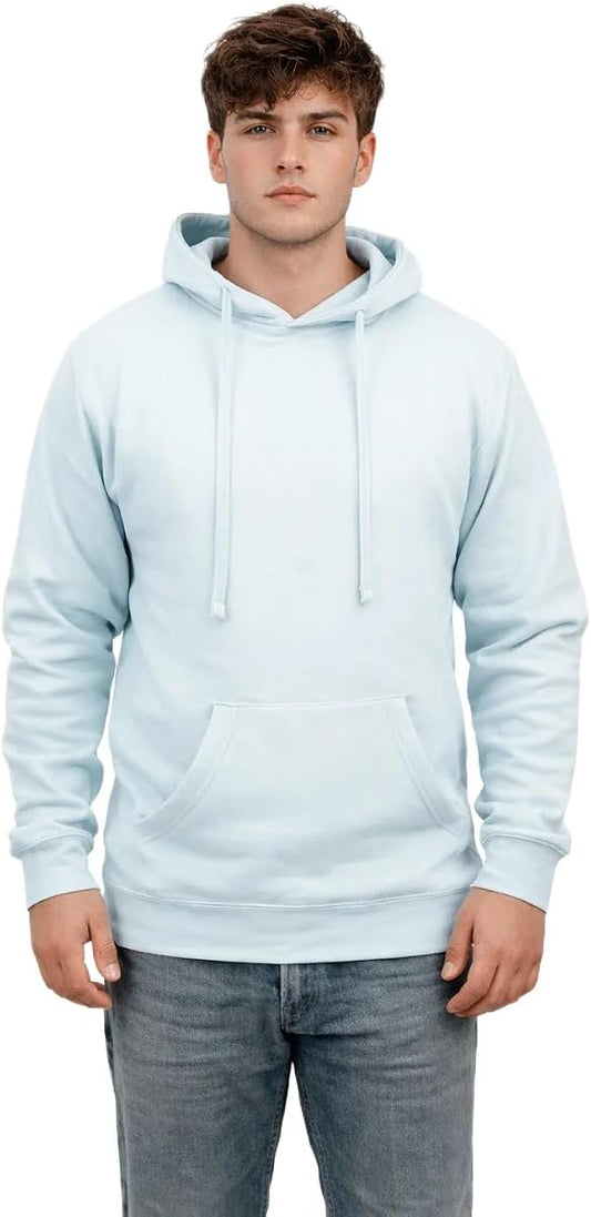 Solid Fleece Pullover Hoodie, Dusty Blue product photo
