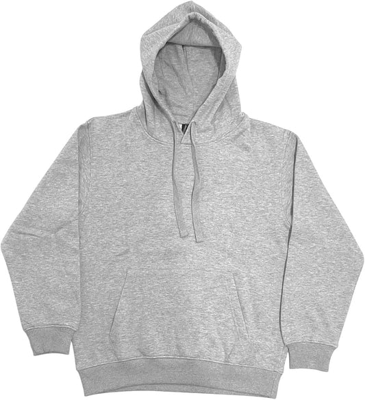 Solid Fleece Pullover Hoodie, Heather Grey product photo