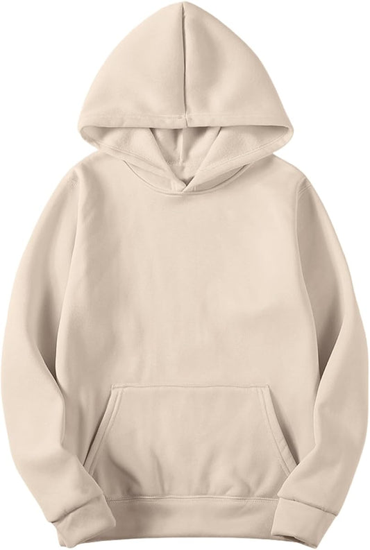Solid Fleece Pullover Hoodie, Sand product photo
