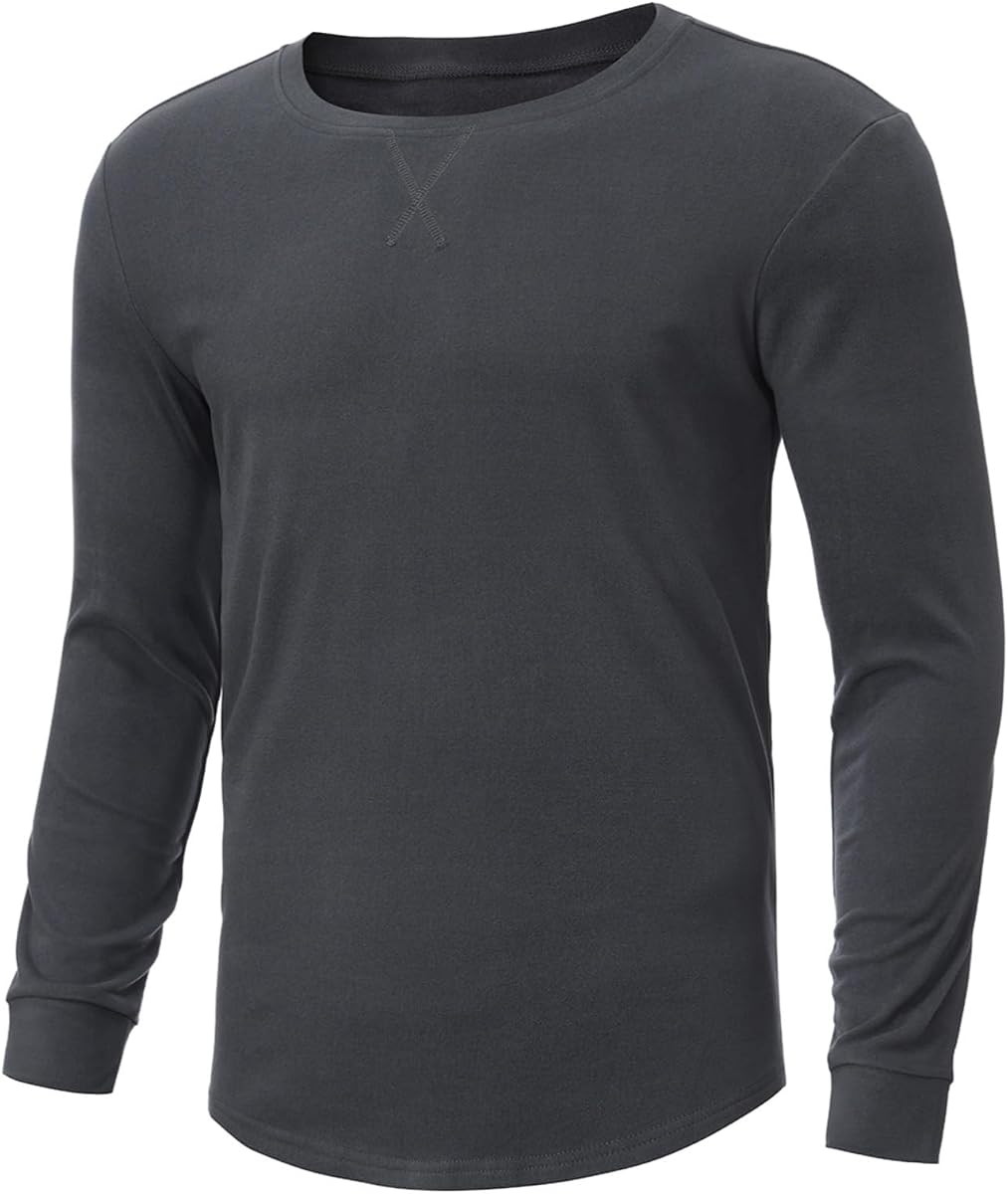 Solid Long-Sleeve Thermal Base-Layer Top, Charcoal product photo