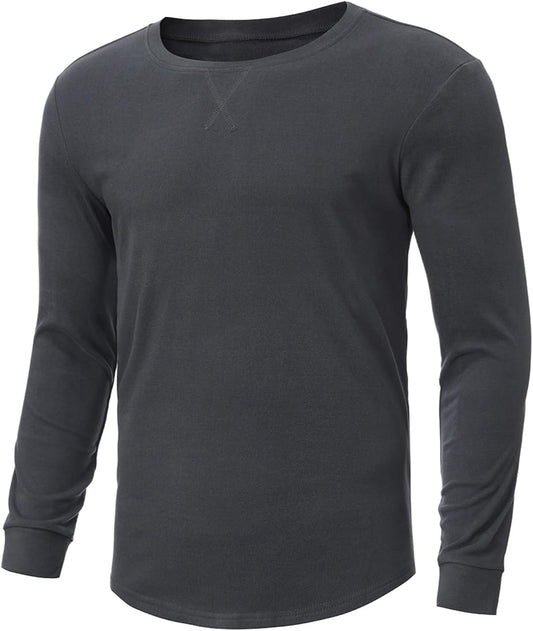 Solid Long-Sleeve Thermal Base-Layer Top, Charcoal product photo